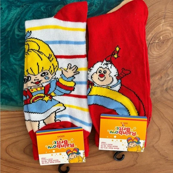 Rainbow Brite Socks - Red and Multicolor - Picture 1 of 3